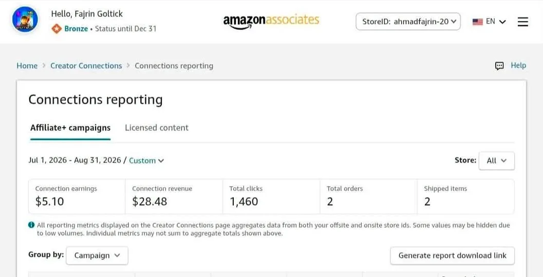 How to Find Extra Commission Campaigns in Amazon Creator Connections