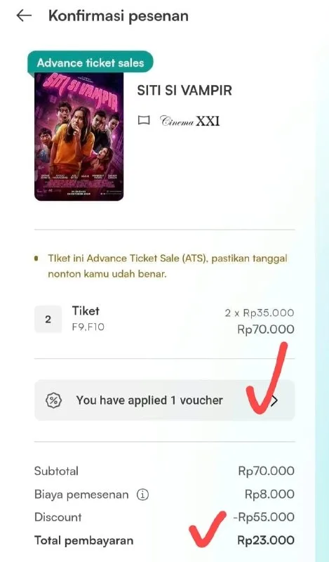 How to Get 2 XXI Tickets for 23rb With GoPay