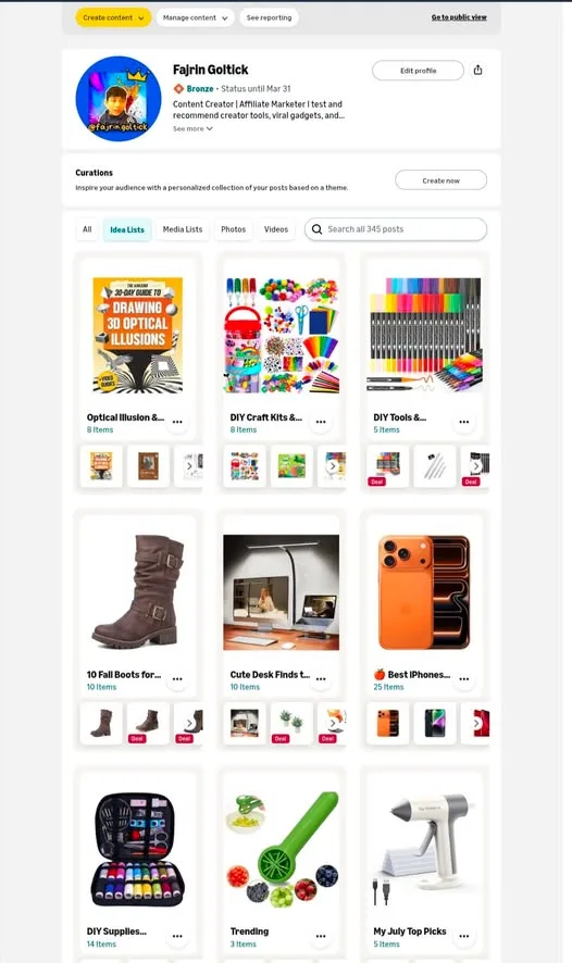 How to Create Idea Lists on Amazon Influencer