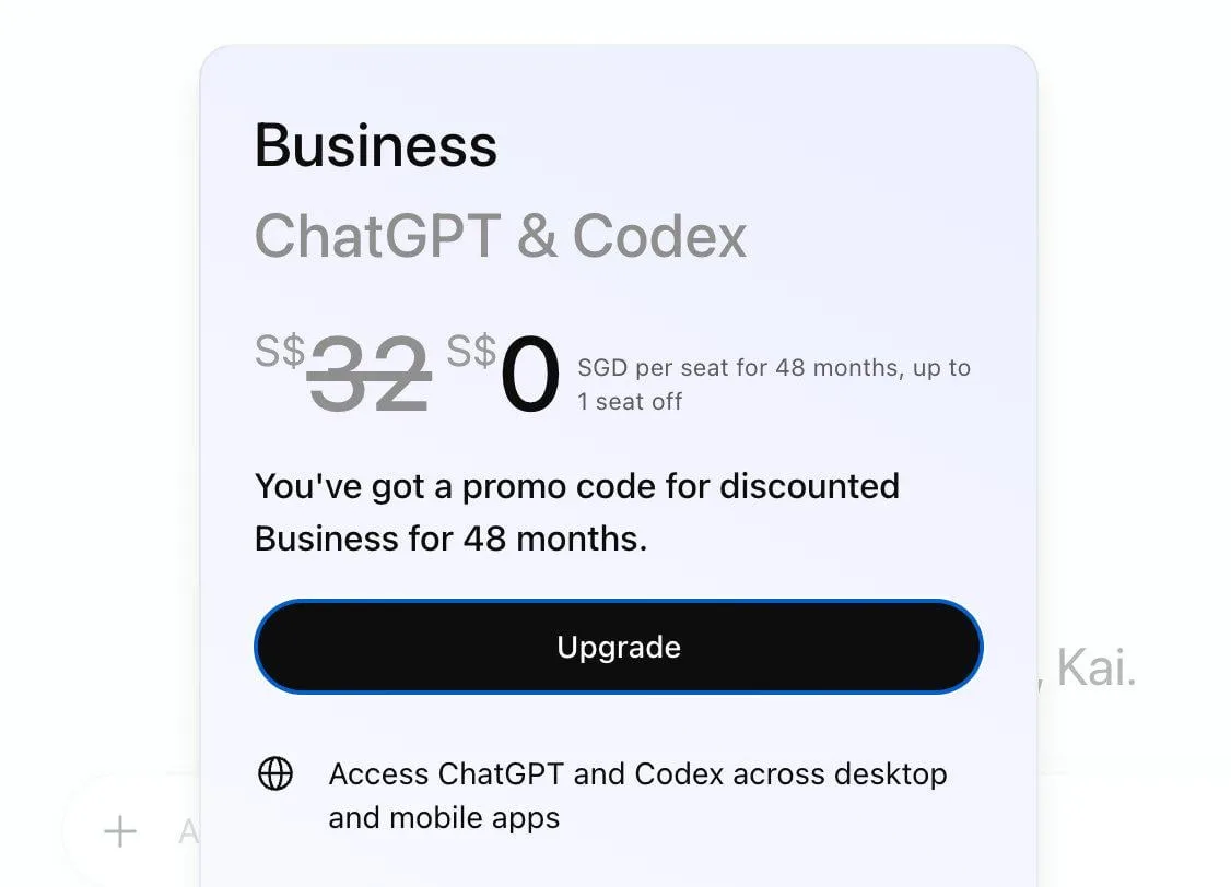 How to Redeem the ChatGPT Singapore Promo Code