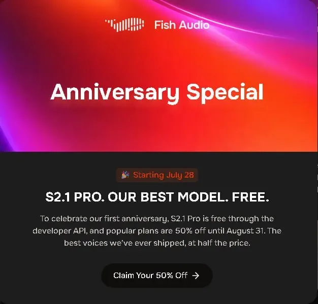 How to Get Free Fish Audio S2.1 Pro API Access
