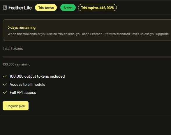 How to Get 100k Free Tokens on Featherless AI
