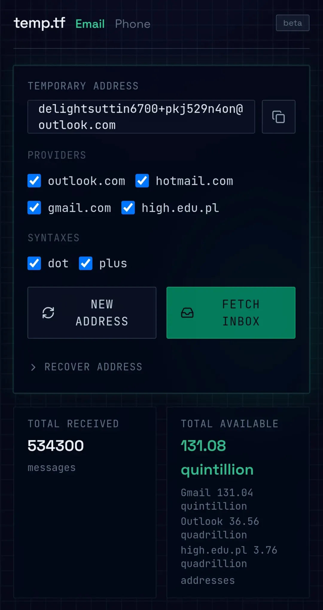 Temp.tf Offers Free Temporary Email Addresses