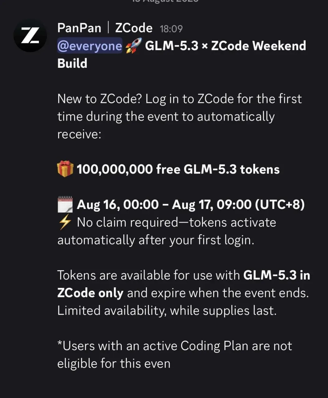 ZCode Is Giving Away 100M Free GLM-5.3 Tokens