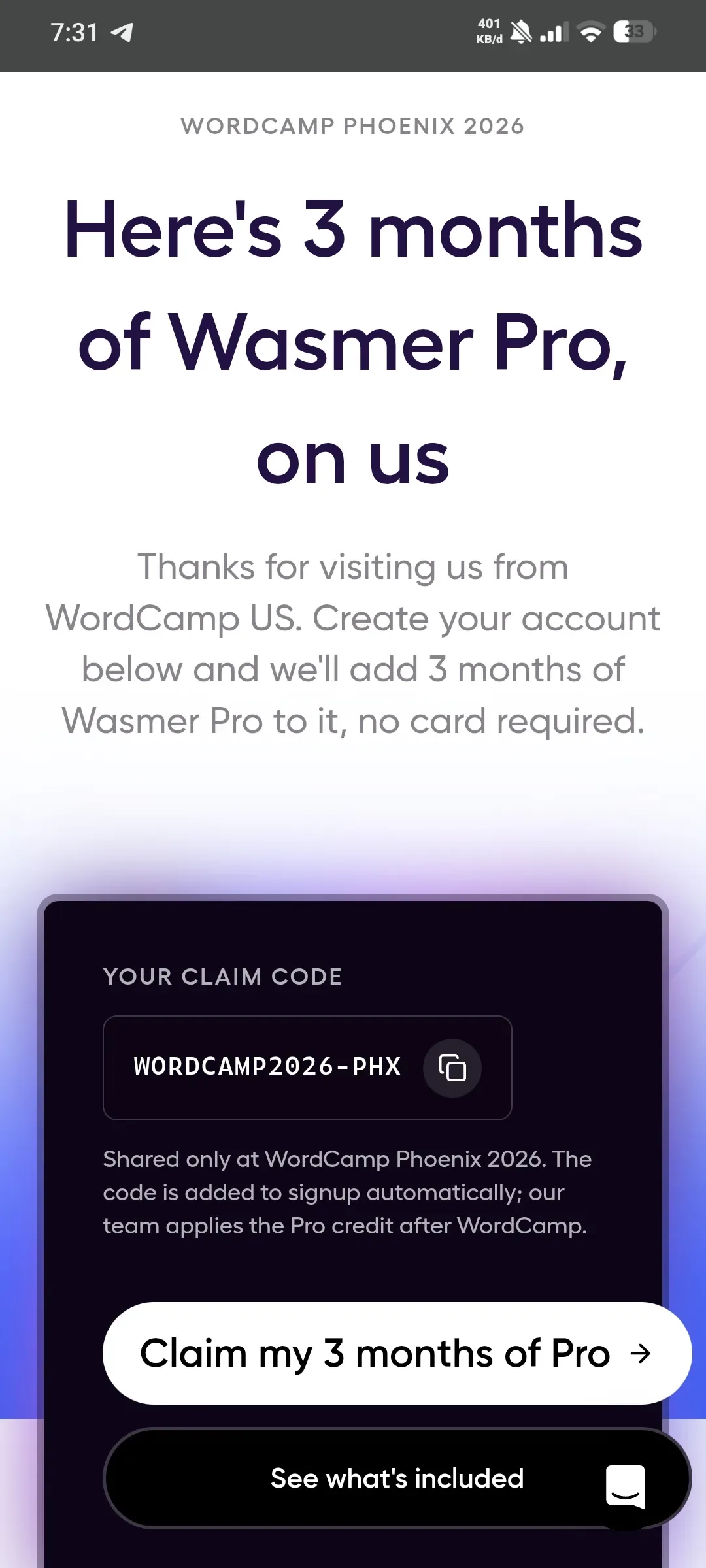 How to Claim 3 Months of Free Wasmer Pro