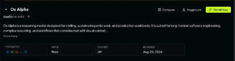 Ox Alpha Now Free on 5 Providers