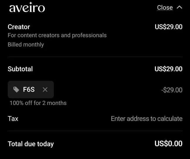 How to Get 2 Free Months of Aveiro's Creator Plan