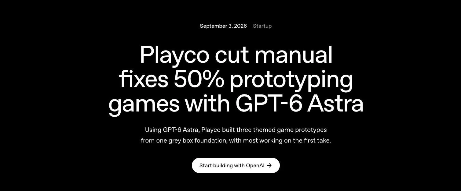 Playco Reports 50% Fewer Manual Fixes With GPT-6 Astra