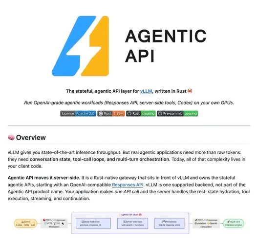 Agentic API Adds a Stateful Agent Layer to vLLM