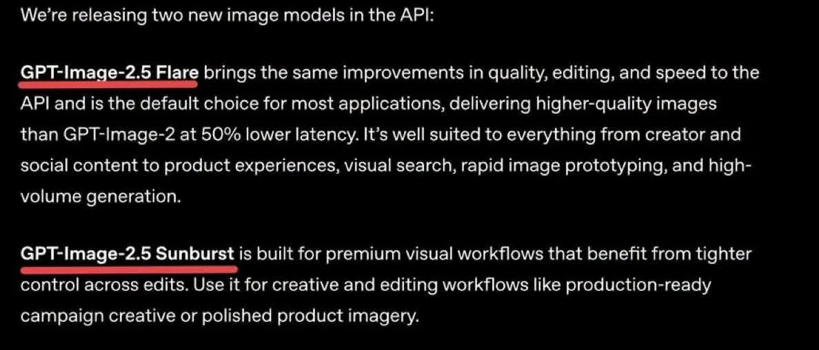 OpenAI Releases Flare and Sunburst Image Models