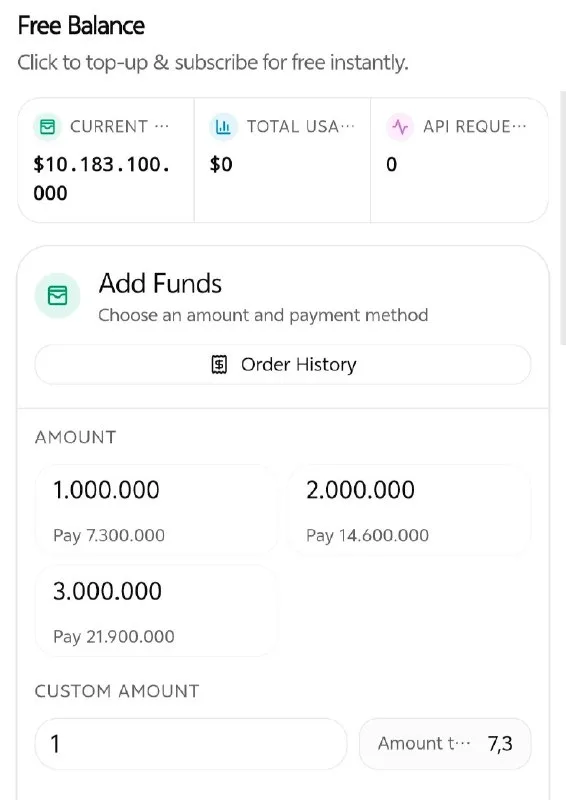 Free AI Models With Unlimited Top-Up